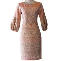 ราคา ชุดผ้าไทย ชุดลายไทย ชุดออกงาน ชุดผ้าไหมงานตัด ผ้าไหมสีโอรส (25503584887)