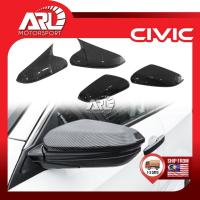 ราคา Honda Civic 10th FC FK TBA TEA กระจกมองข้างคาร์บอนไฟเบอร์สไตล์ฝาครอบกระจกมองหลังด้านข้างสําหรับ 2016-2021 ARL มอเตอร์ (56450604450)