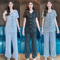 ราคา สินค้าพร้อมส่ง ชุดเซตยาวผ้าแมงโก้ เสื้อทรงยาวกระเป๋าหน้ากระดุมหน้า+กางเกงเอวเรียบมีกระเป๋า A5153 (26963483205)