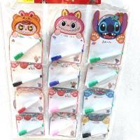 ราคา 12ชิ้น แผงละ12ชิ้น กระดานไวท์บอร์ด พร้อมปากกา คละลาย การ์ตูนน่ารักมากันครบทุกสี (40612169427)