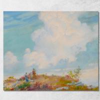 ราคา Pink Cloud Over Mountain Charles Courtney Curran, ccc21 ภาพพิมพ์บนผ้าใบแคนวาส (24841860428)