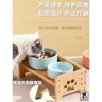 ราคา ชั้นวางชามอาหารแมว โต๊ะอาหารไม้สำหรับสัตว์เลี้ยง โต๊ะอาหารสุนัข อ่างสุนัข โต๊ะแมว ปรับระดับความสูงไ (26921712677)