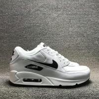 ราคา กีฬาของแท้ Nike Air Max 90 All White Black Mens Wear/NW4E Sports Walking รองเท้าผ้าใบ (52552017637)