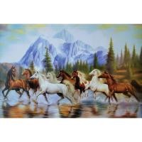 ราคา โปสเตอร์ ภาพวาด ม้าวิ่ง ม้ามงคล ม้า8ตัว ภาพมงคล เสริมฮวงจุ้ย Horse River Running POSTER 24”x35” Inch Painting V2 (2407426332)