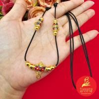 ราคา สร้อยคอเชือกร่มคั่นเม็ดลงยา ฟรีไซส์ ปรับขนาดได้ตามต้องการ ห้อยพระได้ 3 องค์ (18481850848)