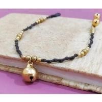 ราคา สร้อยข้อเท้าแฮนด์เมด เชือกเทียนถักห้อยกระดิ่งทองเหลือง (พร้อมส่ง) (25322851829)