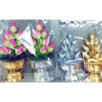 ราคา พานดอกบัวหลวง ดอกบัวเงิน ทอง ดอกบัวเงิน ดอกบัวทอง พุ่มดอกบัวผ้า ดอกบัว (1259219732)