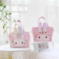 ราคา ใหม่ Sanrio Hello Kitty mymelody กระเป๋าผ้าใบความจุขนาดใหญ่แบบพกพาน่ารักการ์ตูนอีสเตอร์ (41951264009)