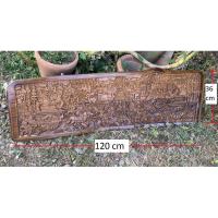 ราคา ไม้แกะสลัก ลายรามเกียรติ์ ขนาด 36 × 120 เซนติเมตรไม้สักแท้ 100% ไม้แผ่นเดียว (9115543591)