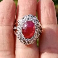 ราคา #7ct. #ไซส์57.5 #แหวนทับทิมแท้เนื้อแก้ว #Natural Ruby #เงินแท้92.5 (19155346161)