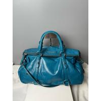 ราคา กระเป๋าสะพาย miu miu Bow Lux สีฟ้า มือสองของแท้ (26938431890)