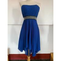 ราคา เดรสเกาะอก เดรสออกงาน สีน้ำเงินลูกไม้ผสมผ้าชีฟอง s-m (29136906811)