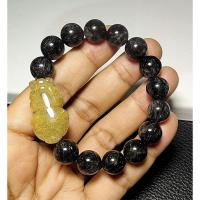 ราคา กำไลข้อมือไหมดำ หรือแก้วขนเหล็ก แต่งด้วยปี่เซี้ยะไหมทอง ช่วยดึงดูดโชคลาภ ก้นเงินทองรั่วไหล และแก้ปีชง (23652443461)