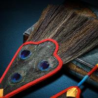 ราคา พัดลมนกยูงเนปาล Handmade Benba หม้อ Five-Eyed Bunba พัดลมน้ํา Purification ขวดทิเบตมงคลหญ้า Feather พัดลม (43473834721)