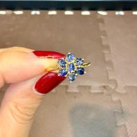 ราคา แหวนไพลิน พลอยแท้จันทบุรี ตัวเรือนเงินแท้ชุบทอง ไซส์53 (28878298219)