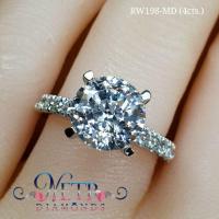 ราคา แหวนเพชร 4 กะรัต เพชรเลียนแบบเพชรแท้ ทำจาก เพชร CZ, Cubic Zirconia หรือ เพชรโคลนนิ่ง เพชรเจียระไน100เหลี่ยม (11000881361)