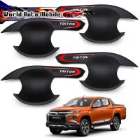 ราคา เบ้าปีก ถ้วยรองมือเปิด กันรอย 4ประตู ดำด้าน 4 ชิ้น เขียน "TRITON" Mitsubishi L200 Triton Plus 4x2 4x4 ปี2016 - 2019 (5081273735)