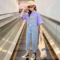 ราคา ชุดเอี๊ยมยีนเด็กผู้หญิงน่ารักๆ ชุดเซ็ท2ชิ้น เสื้อยืดผ้าคอตตอน+เอี๊ยมยีนส์ขายาว แฟชั่นเสื้อผ้าสำหลับเด็กโต (22541435382)