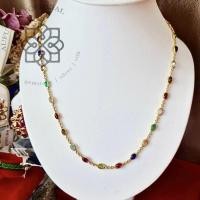 ราคา สร้อยคอพลอยแท้ สร้อยคอนพเก้า เครื่องประดับ อัญมรีพลอยแท้ ตัวเรือนเงินแท้92.5% ถมทองคำแท้24k สินค้าเ (26764108220)