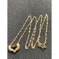 ราคา สินค้าหลุดจำนำสร้อยคอทอง18K(750)ลายบิดดิสโก้มีจี้หัวใจความยาวรวม16“น้ำหนัก1.47กรัมสวยสมบูรณ์ (26450528209)