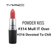 ราคา ลิปสติก MAC Powder Kiss Lipstick #314 #316 ลิป mac Matte / Satin ลิปสติกกันน้ำ 3g สี Mull it over (29906710848)