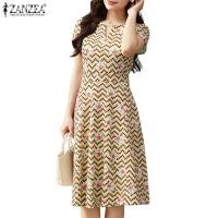 ราคา ชุดเดรสลายพิมพ์เอวโค้งแขนสั้น ดีไซน์เรียบหรูสไตล์เกาหลีสำหรับผู้หญิง (42120743937)