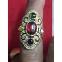 ราคา แหวนประดับพลอยเนื้อ เนื้อกะไหล่เงิน ของวัดพระแก้วกรุวังหน้า ขนาดไซส์แหวนเบอร์ 9 สำหรับสุภาพสตรี (29387378550)