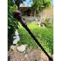 ราคา ไม้ตะพด ไม้เท้า ทำจากไม้พยุง ด้ามเกลียว ฝังเหรียญครุฑ พ.ศ. 2517 ยาวประมาณ 97 ซม. (13122080732)