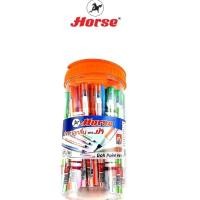 ราคา HORSE ตราม้า ปากกาลูกลื่นแบบปลอก 0.7 mm. H-614 BALL POINT PEN คละสี จำนวน 1 กระป๋อง (9722482602)