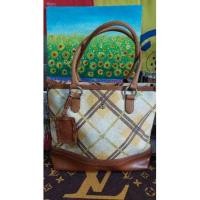 ราคา กระเป๋าทรงชอปปื้งหนังแท้สลับแคนวาสแบรนด์แท้teenie weenieมือสอง (20240247703)