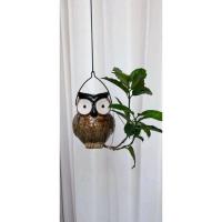 ราคา กระถางดินเผา-กระถางนกฮูกแคระมันเคลือบปาก7 สูง17ซม (25429566549)