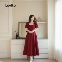 ราคา Lovito เดรสสไตล์ซิปหรูหรา สําหรับผู้หญิง สีแดง ฤดูใบไม้ผลิ/ฤดูร้อน L157LD326 (49952161069)