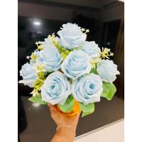 ราคา พานดอกกุหลาบ ( พานดอกไม้ พานดอกกุหลาบสีฟ้าล้วนๆๆพร้อมดอกแซม สวยๆๆ พานใหญ่ ) พานงานแต่ง พานไหว้ครู วันแม่ (40823711668)