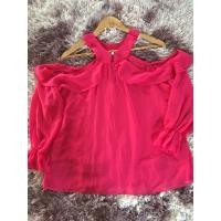 ราคา B05-เสื้อชีฟองสีบานเย็น/เสื้อสีชมพู (19290584229)