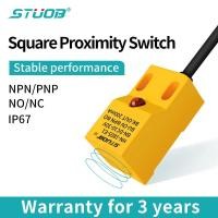 ราคา Square inductive proximity switch three-wire 24v，NPN normally open metal limit sensor magnetic induction，PNP，Upper detection (43700045199)