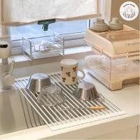 ราคา [พร้อมส่ง] ตะแกรงคว่ำจานชามพับเก็บได้ ที่วางอ่างล้างจาน ที่คว่ำจานชามพับเก็บได้ ที่วางจานชามบนซิ้งค์ (20677055391)