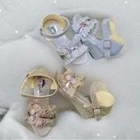 ราคา รองเท้าแฟชั่นเด็กผู้หญิงกากเพชรแบบรัดส้น ส้นเตารีด สูง 2 นิ้ว(NTB16,NTK16) (27052946339)