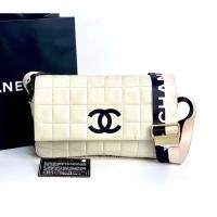 ราคา Chanel Choco Bar Shoulder Bag Cream (รับประกันสินค้าแท้) (26250741915)