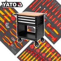 ราคา YATO YT-55278 ตู้เครื่องมือ 3 ลิ้นชัก + เครื่องมือ หุ้มฉนวนกันไฟฟ้า VDE 69 ตัวชุด (42317754353)