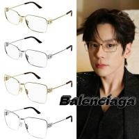 ราคา แบรนด์ใหม่แท้ Balenciaga กระจกขาโลโก้กรอบโลหะแว่นตาแฟชั่น (26126490005)