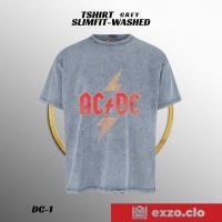 ราคา EXZO DC-1 เสื้อยืดสีเทา Slimfit-Washed AC+DC COTTON COMBED24S GREY WASHED TSHIRT (42771551571)