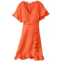 ราคา ◞♡ MK32 : Michael Kors optic orange dress เดรสผ้าโพลีเอสเตอร์เนื้อดีมากค่า ผ้าสวยมี textured ในตัวตัว มีซับใน ตัวผ้าไม่ย (16898939793)