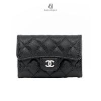ราคา [ของแท้] CHANEL CARD HOLDER SHORT BLACK CAVIAR SHW มีใบรับประกัน ตรวจสอบได้ทุกใบ ✅ (27038822551)