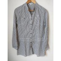 ราคา เสื้อแฟชั่นลายทางตัวยาว boSsini มือ2 มีตำหนิรอยเปื้อนตามรูปสุดท้าย (18193465947)