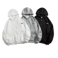 ราคา TS MEN เสื้อแจ็คเก็ตคลุมมีหมวก เสื้อหนาวแขนยาวมีหมวก การออกแบบภาษาอังกฤษสามมิติ คุณภาพสูง สีดำ/สีขาว/สีเทา NT51 (23452977115)