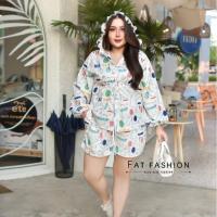 ราคา ชุดเซทเสื้อฮู้ดแต่งขอบระบาย แขนยาวแฟชั่นสาวอวบเสื้อผ้าสาวไซส์ใหญ่สาวอ้วนมาคู่กับกางเกงขาสั้น ยางยืด ใส่สบาย (18373027877)