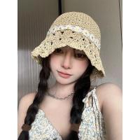 ราคา หมวกสานธรรมชาติถัก Crochetแต่ง Lechi flower (25822407147)