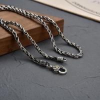 ราคา เงินแท้ 925 Seiko วินเทจ งานแฮนเมด ถักลายกระดุม สร้อยคอเกลียว ทรงเดียวกัน ใส่ได้ทั้งชายและหญิง (25609790652)