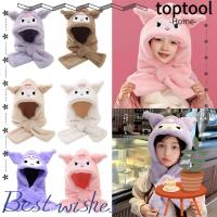 ราคา หมวกและผ้าพันคอกันลม TOPTOOL Sanrio แบบบูรณาการ Warm Plush Kuromi สำหรับเด็กผู้หญิง (42925467694)