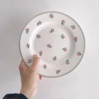 ราคา จานลายดอกกุหลาบเล็กวินเทจ ก้นตื้น (17992341537)